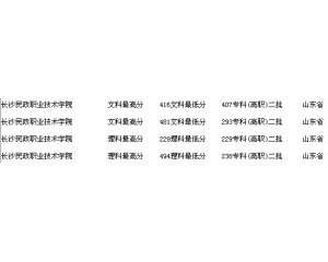 长沙民政职业技术学院2011分数线(附10年录取线)
