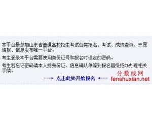2013年山东省高考报名网址入口