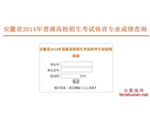 2014安徽高考体育专业考试成绩查询