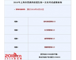 上海2016年高考成绩查询系统入口www.shmeea.edu.cn