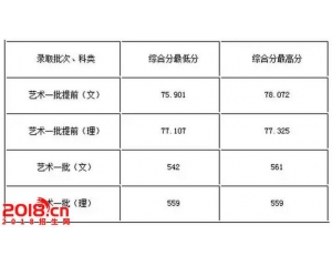 2016年浙江科技学院艺术类录取分数线