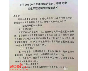 2017于都中考分数线查询