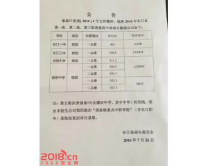 2017长汀中考分数线查询