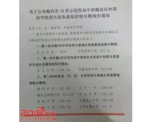 2017五华中考分数线查询