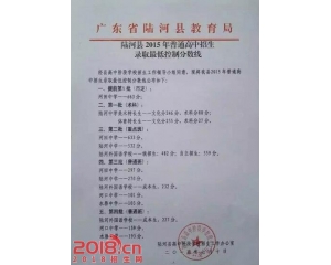 2017陆河中考分数线查询