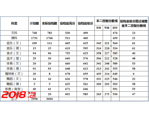 2016衡阳师范学院各科类投档线（省内）